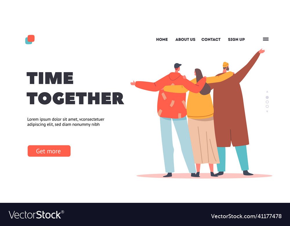 Time together landing page template hugs