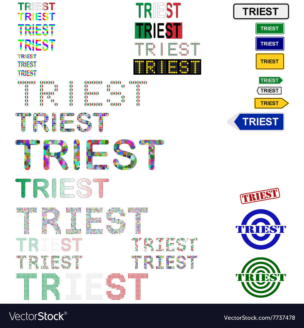 Triest text design set