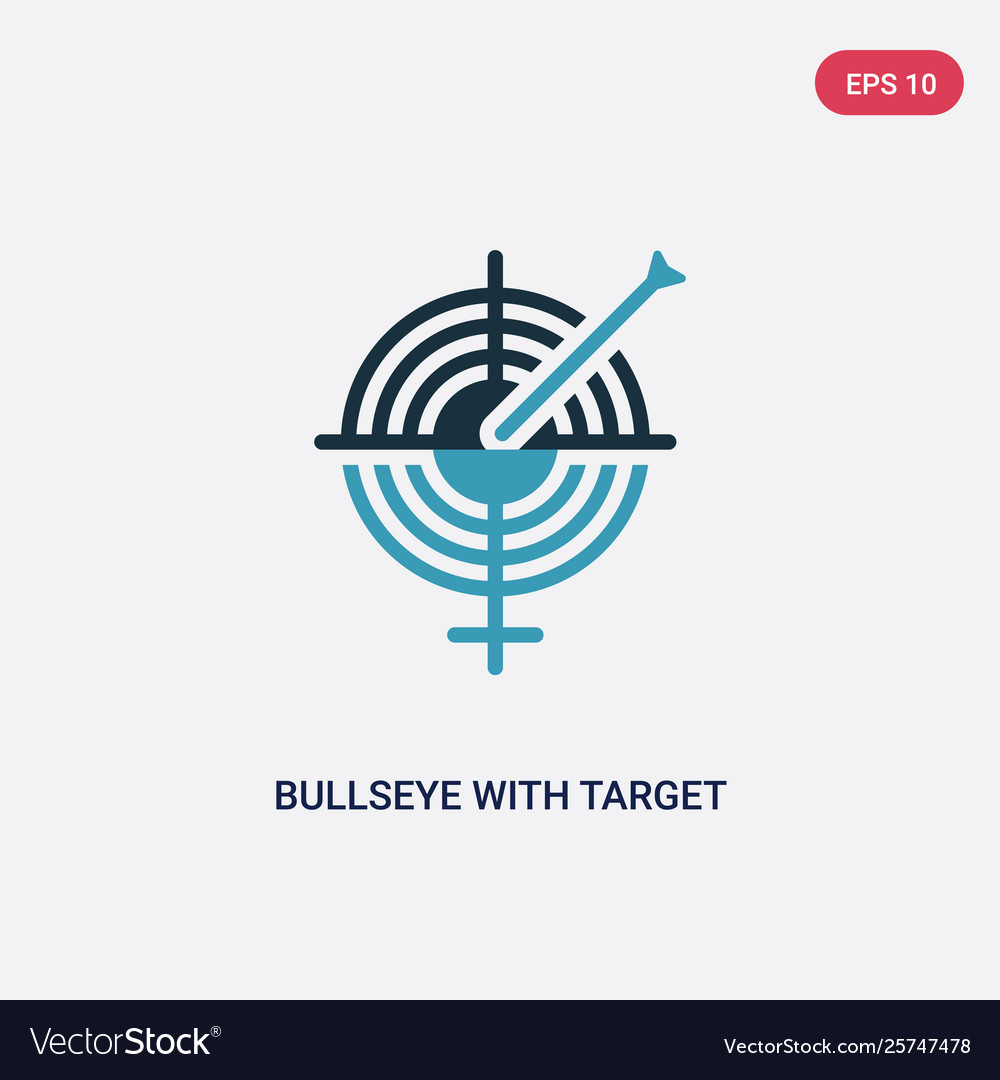 Two color bullseye with target icon from vector image Two color bullseye with target icon from