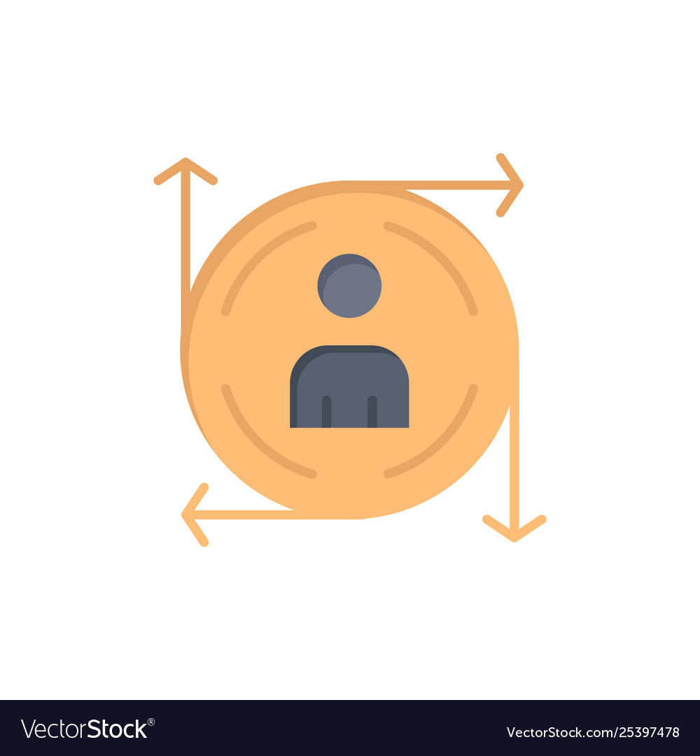 User predication arrow path flat color icon vector image User predication arrow path flat color icon