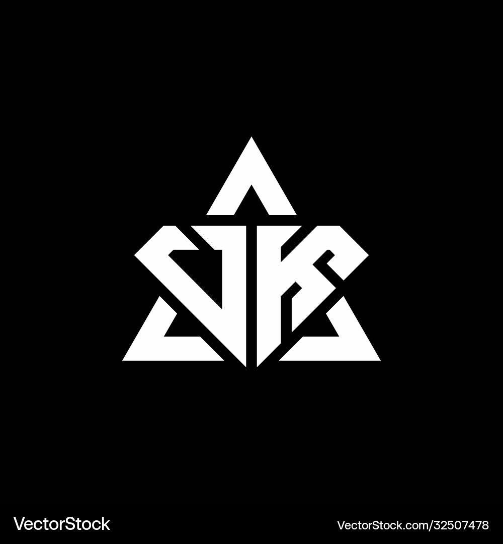 Vk monogram logo with diamond shape and triangle Vector Image