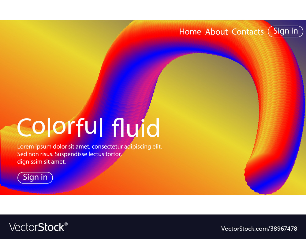 Website landing page with dynamic colorful