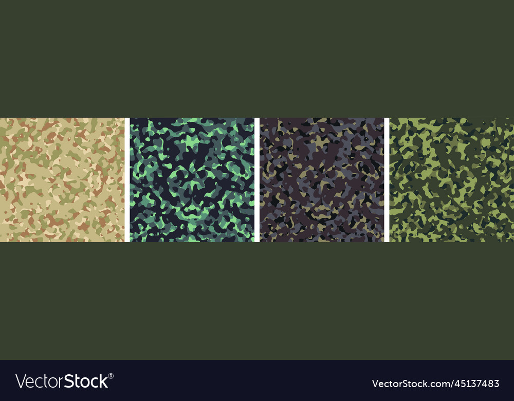 4 camouflage background set pattern design vector image 4 camouflage background set pattern design