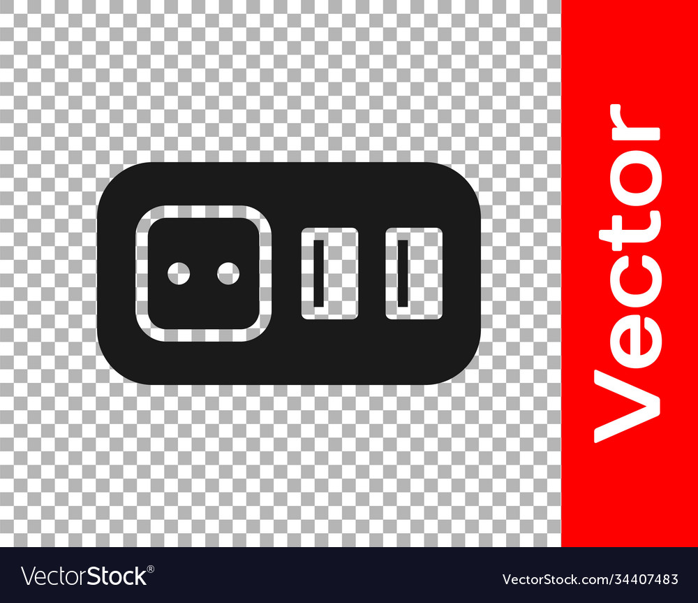 Black electrical outlet icon isolated Royalty Free Vector