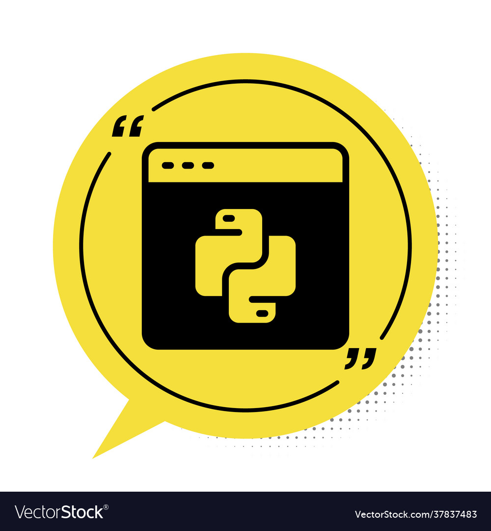 Black python programming language icon isolated vector image Black python programming language icon isolated