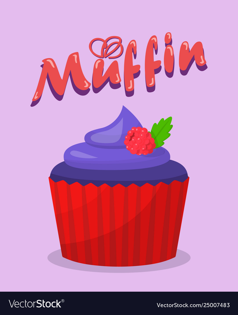 Delicious berry muffin cartoon