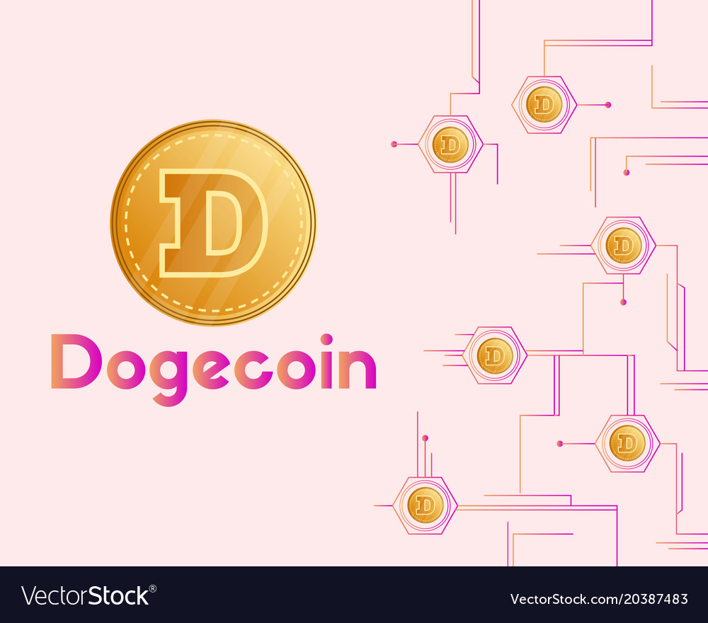 Dogecoin blockchain circuit technology style