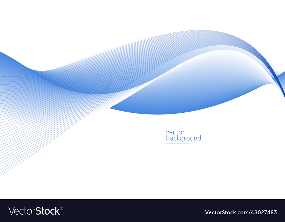 Flowing blue curve shape with soft gradient vector image Flowing blue curve shape with soft gradient
