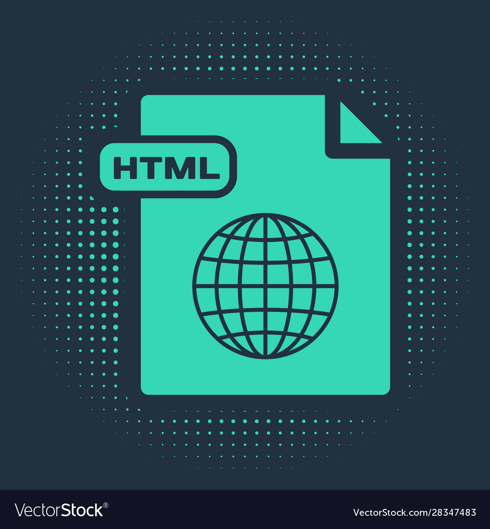 Green html file document download button vector image Green html file document download button