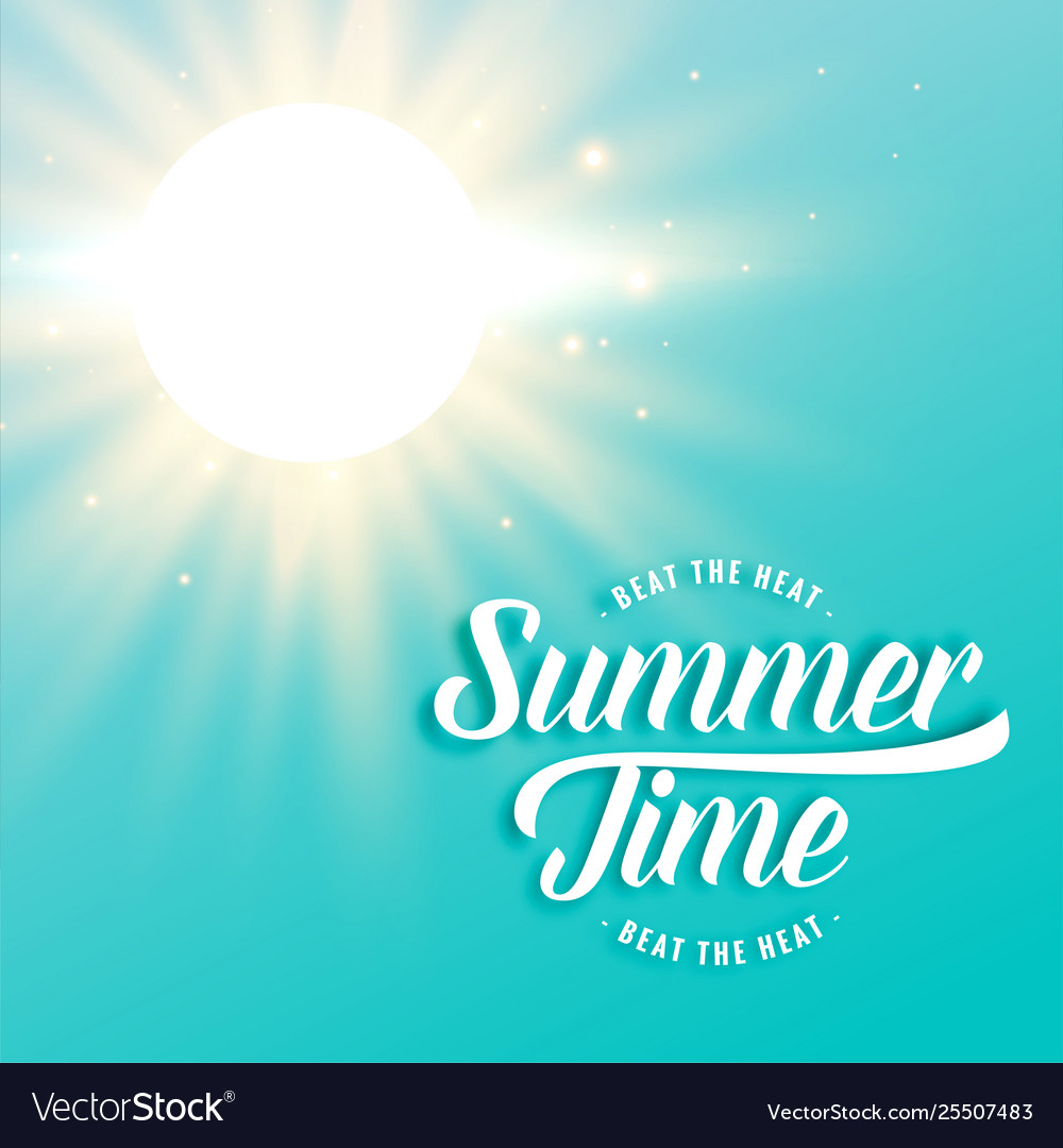 Summer time banner design sun and hot air Vector Image