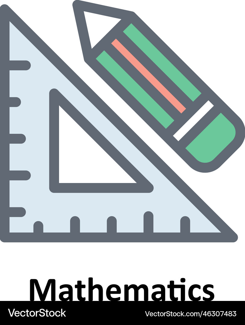 Mathematics fill outline icons simple st Vector Image
