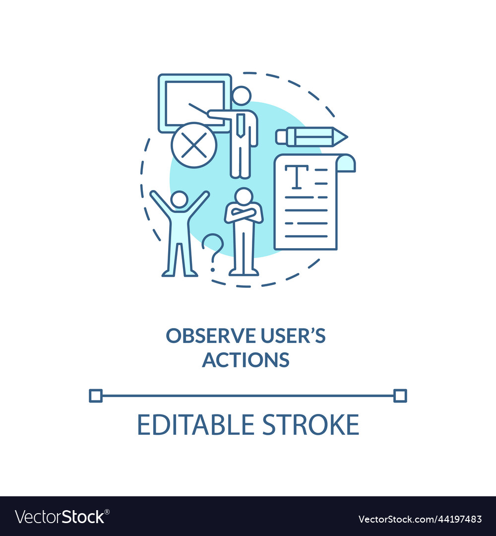 Observe user actions turquoise concept icon