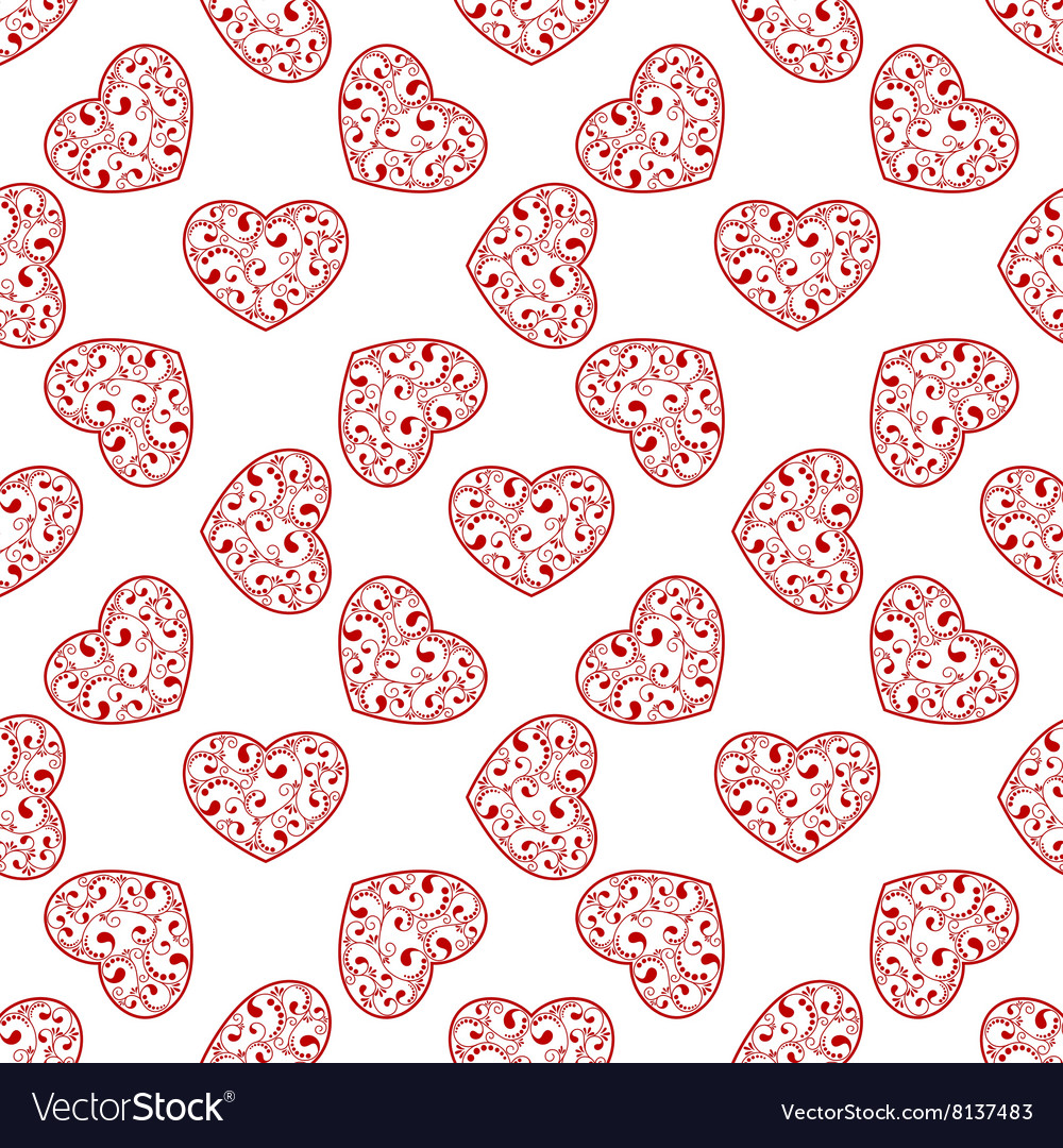 Red heart seamless Royalty Free Vector Image - VectorStock