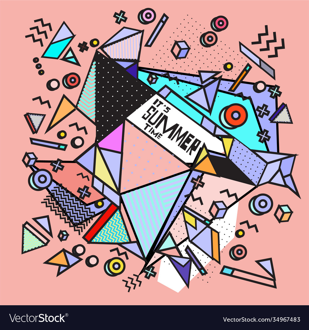 Triangle geometric forms for summer design event vector image Triangle geometric forms for summer design event