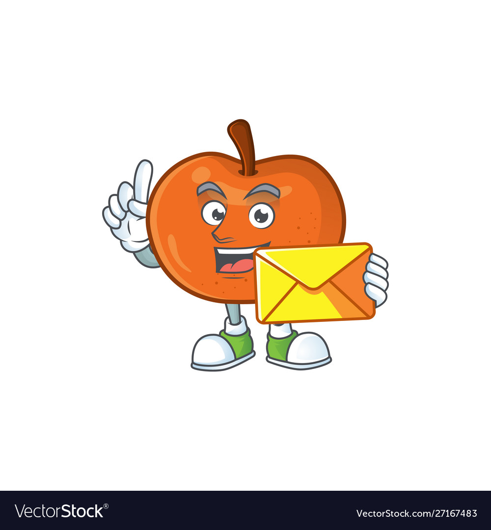 With envelope tangerine sweet in cartoon shape