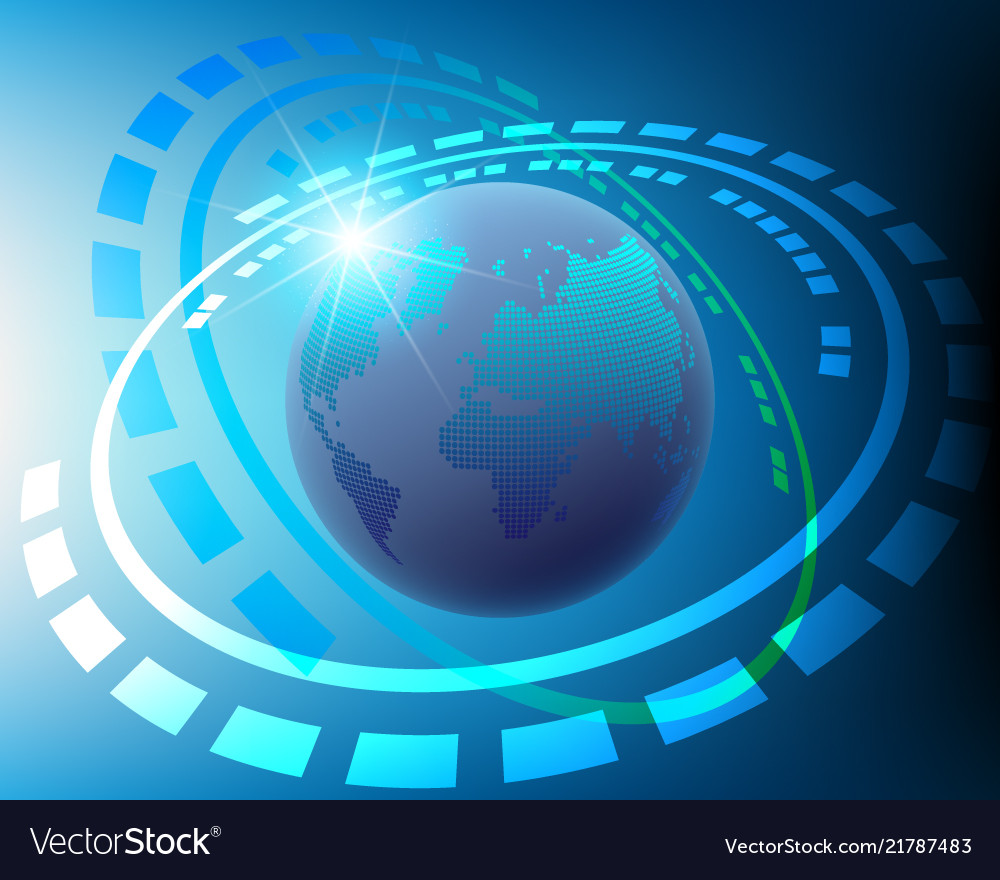 World map cyber data transformation internet line vector image World map cyber data transformation internet line