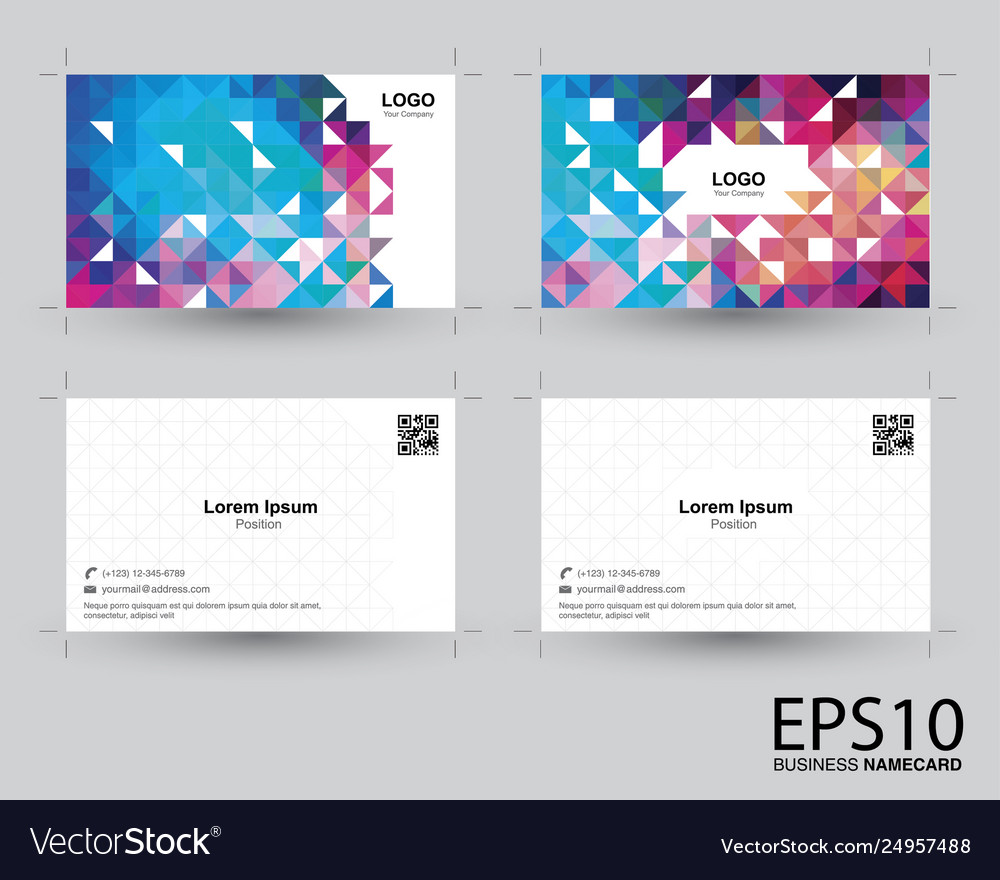 Abstract colorful namecard template background vector image Abstract colorful namecard template background