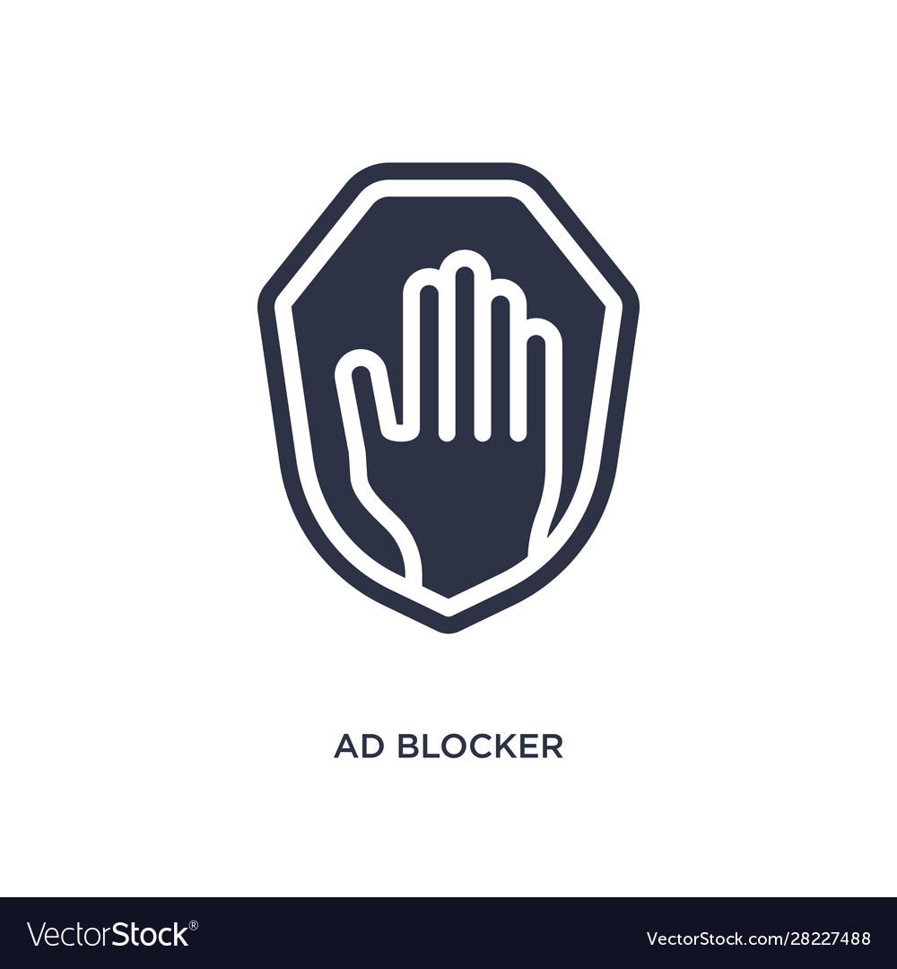 Ad blocker icon on white background simple
