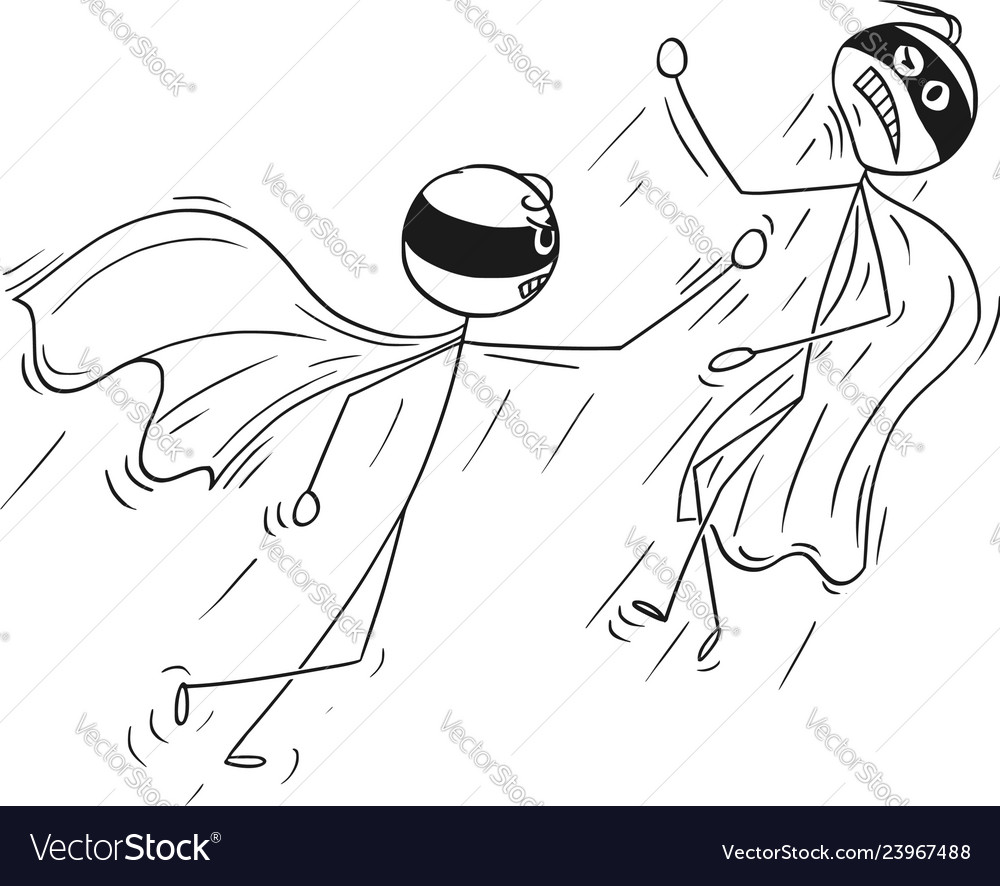 Superhero stick man Royalty Free Vector Image - VectorStock