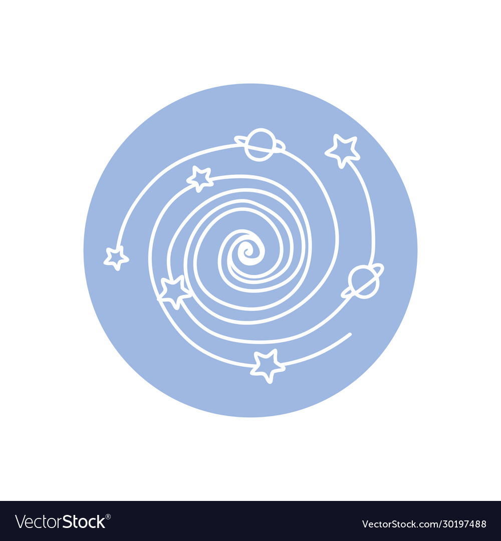 Delicate solar system icon line block style vector image Delicate solar system icon line block style