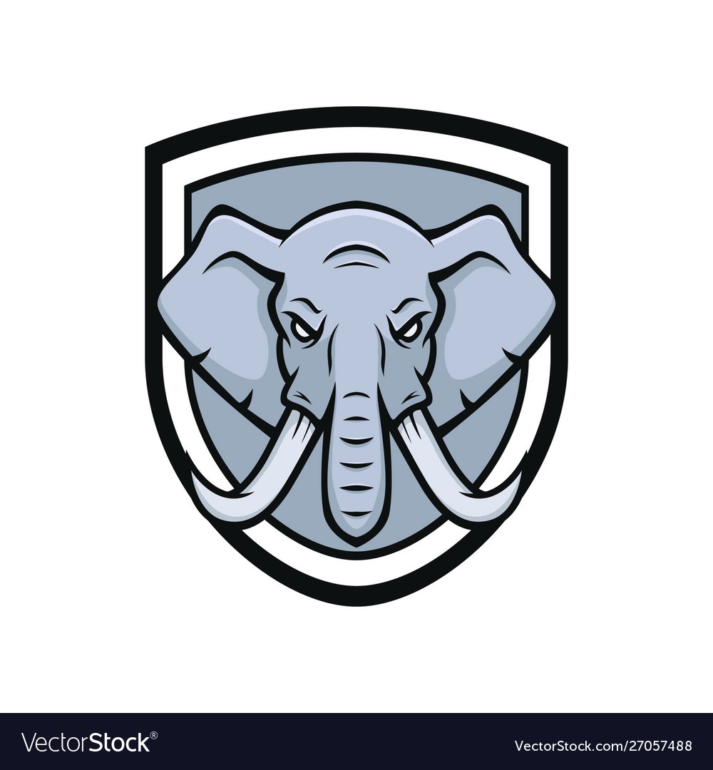 Elephant mascot logotype head sport emblem