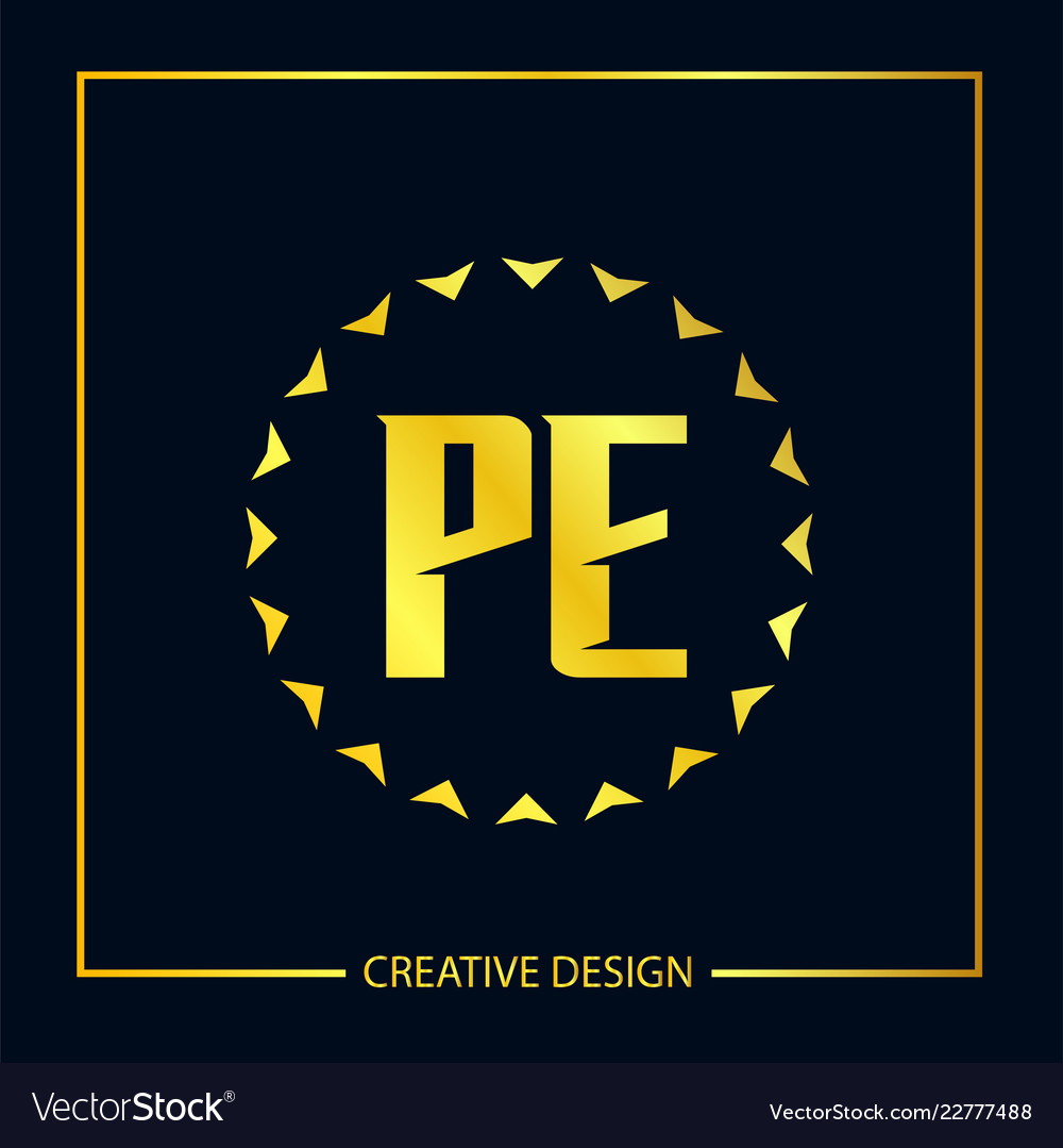 Initial letter pe logo template design