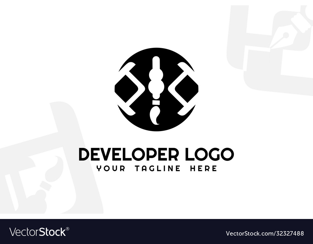 Isolated brush developer logogram template