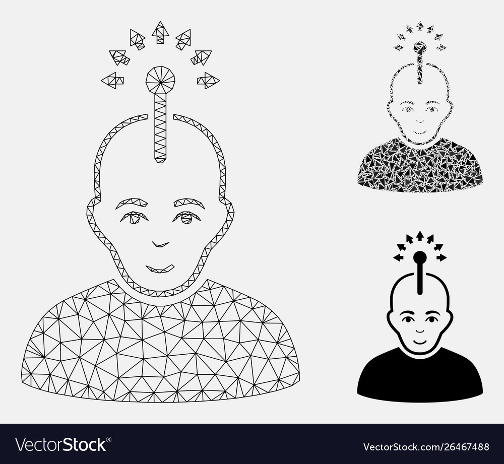 Optical neural interface mesh wire frame Vector Image Optical neural interface mesh wire frame