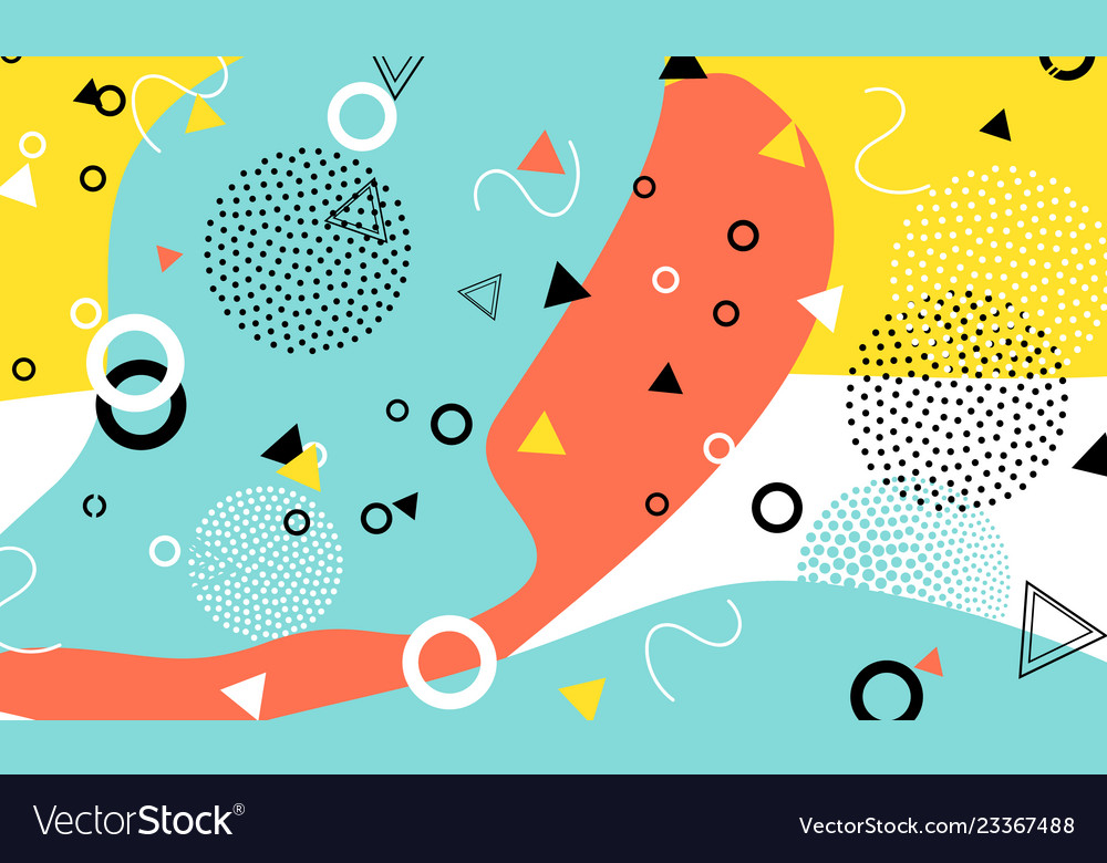 Pop art color background memphis pattern
