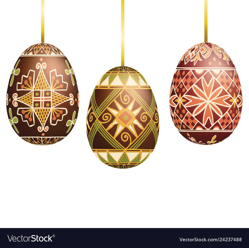 Pysanky easter eggs royalty free vector image vectorstock