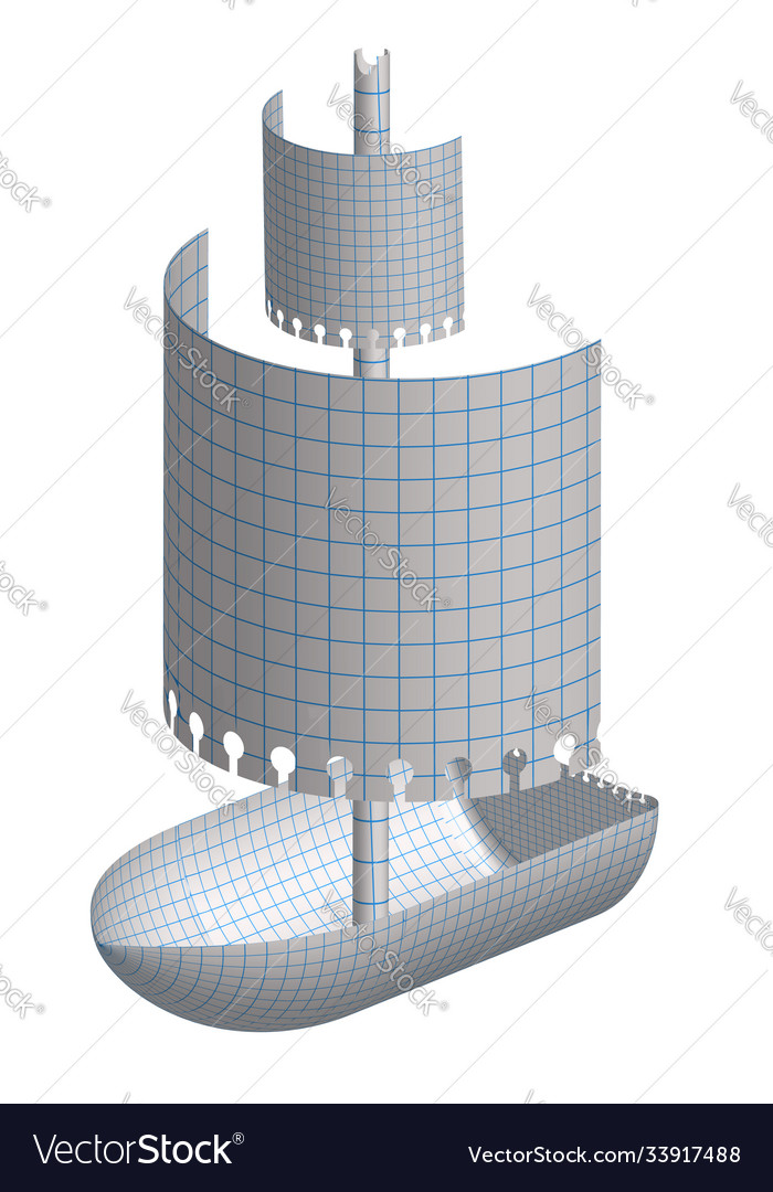 Realistic paper boat with sails from a notebook Vector Image Realistic paper boat with sails from a notebook