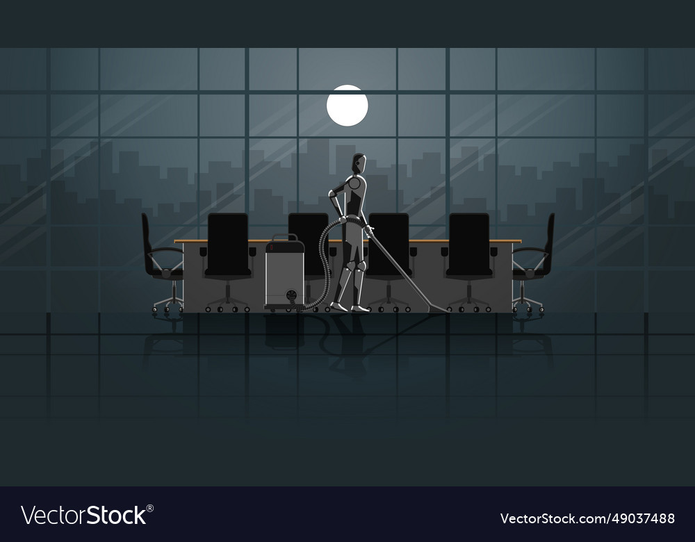 Robot Replace Human Royalty Free Vector Image Vectorstock Robot Replace Human Royalty Free Vector Image Vectorstock
