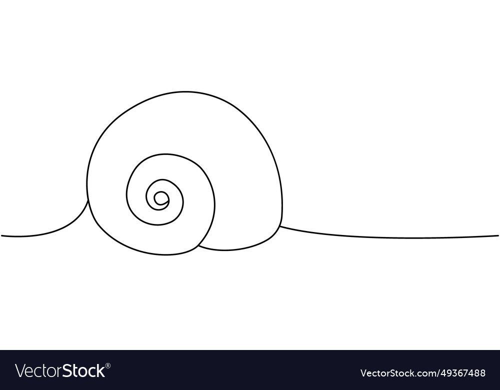 Scallop shellfish one line continuous drawing