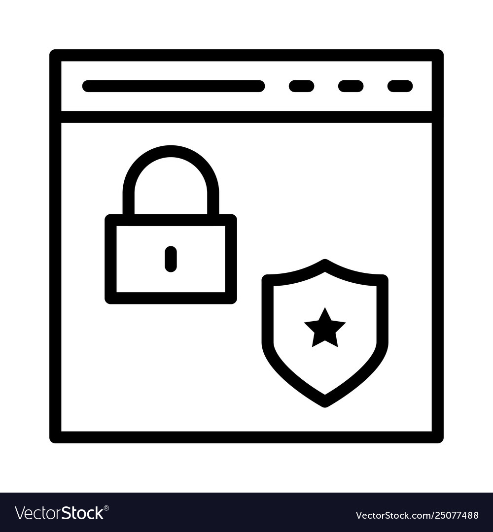 Secure lock browser vector image Secure lock browser