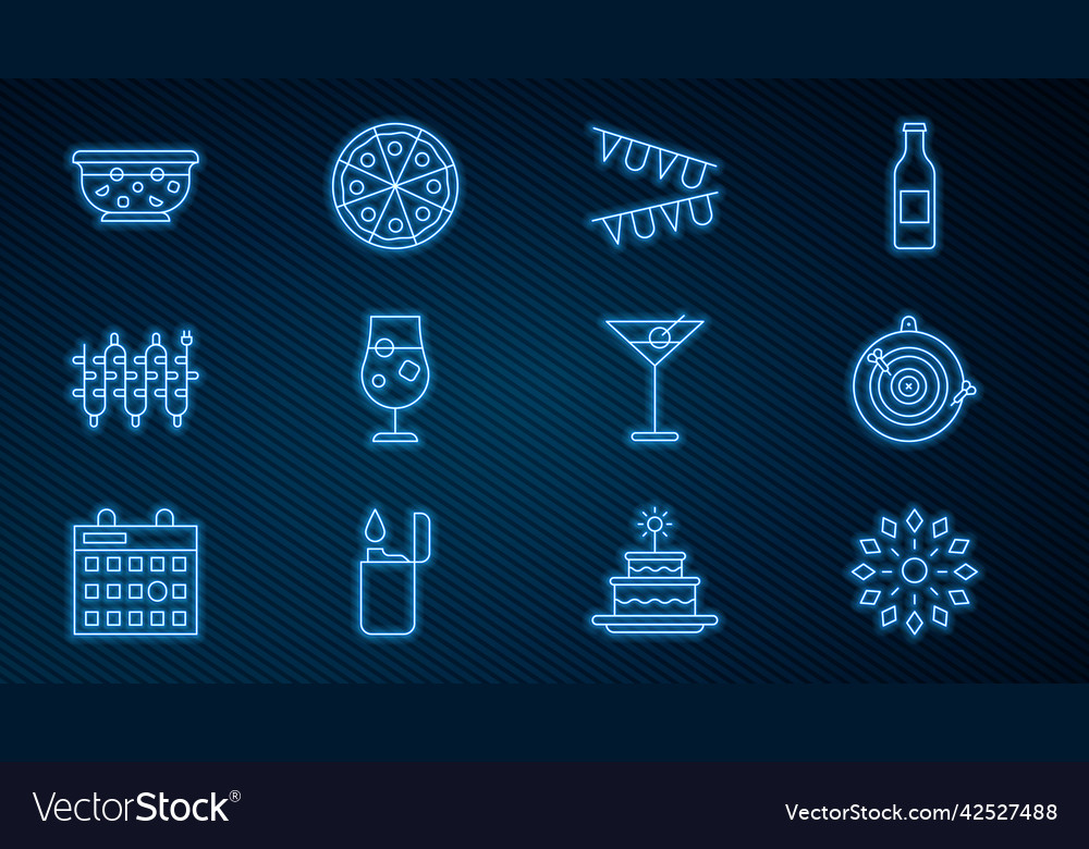 Set line firework classic dart board and arrow vector image Set line firework classic dart board and arrow