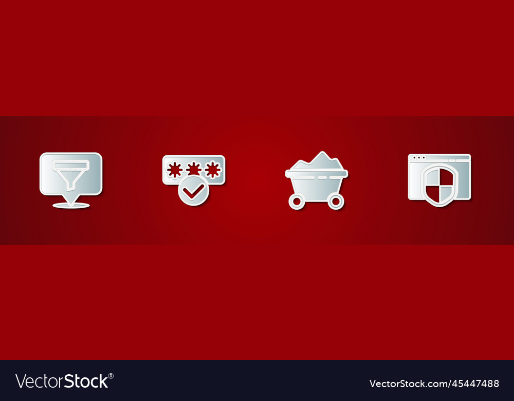 Set location with sales funnel password Vector Image Set location with sales funnel password