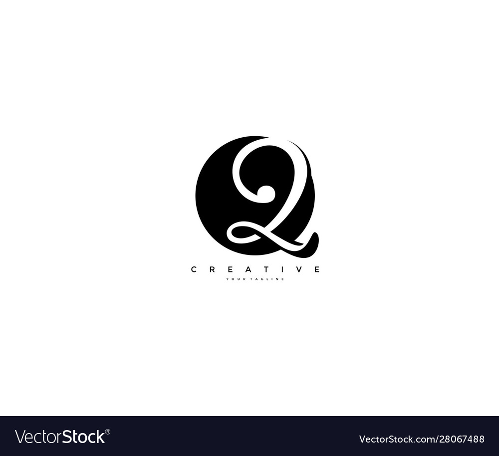 Text initial 2 monogram rounded shape black color