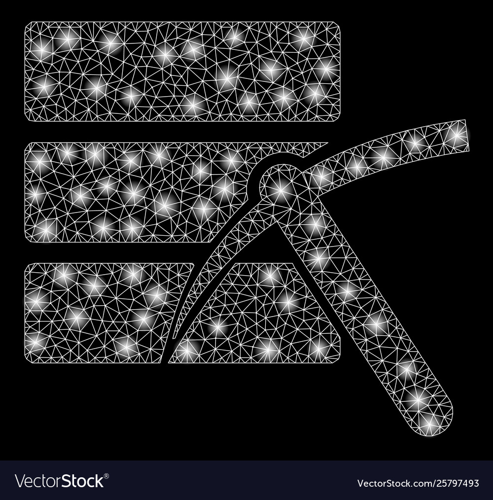 Bright mesh 2d data mining with flash spots vector image Bright mesh 2d data mining with flash spots