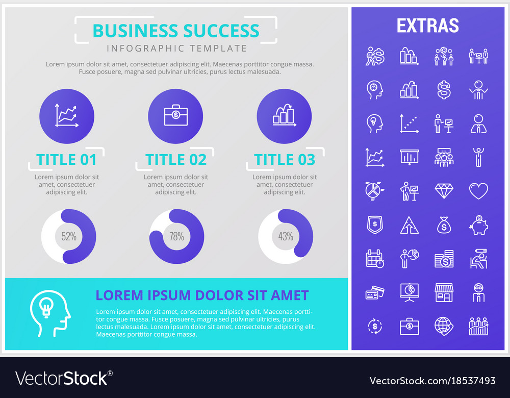 Business success infographic template and elements