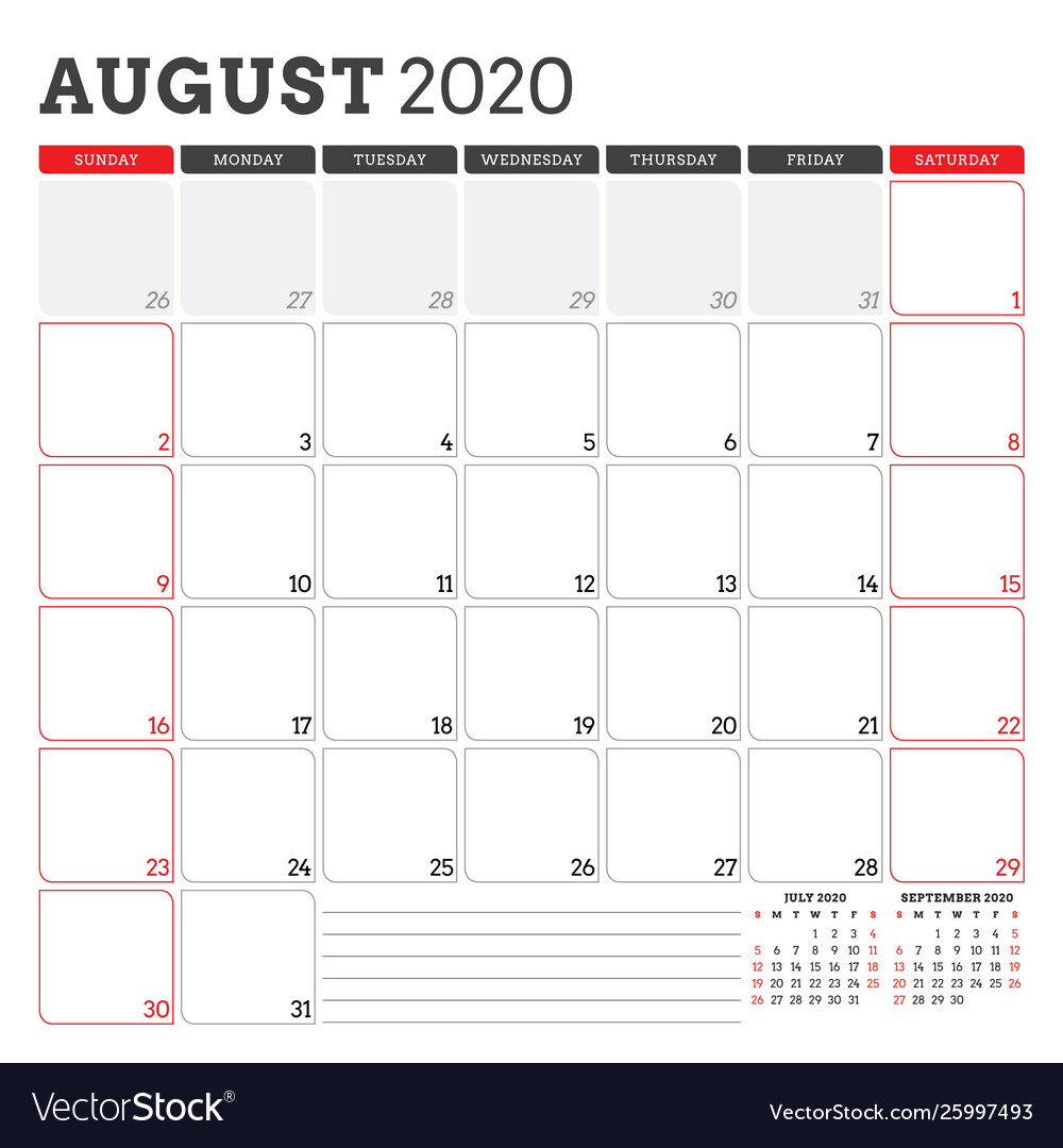 calendar planner for august 2020 week starts on printable weekly planner 2020