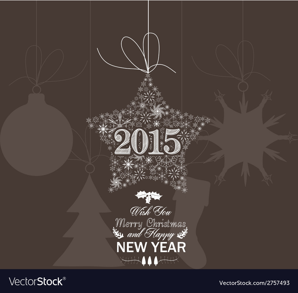 Christmas and happy new year star snowflakes