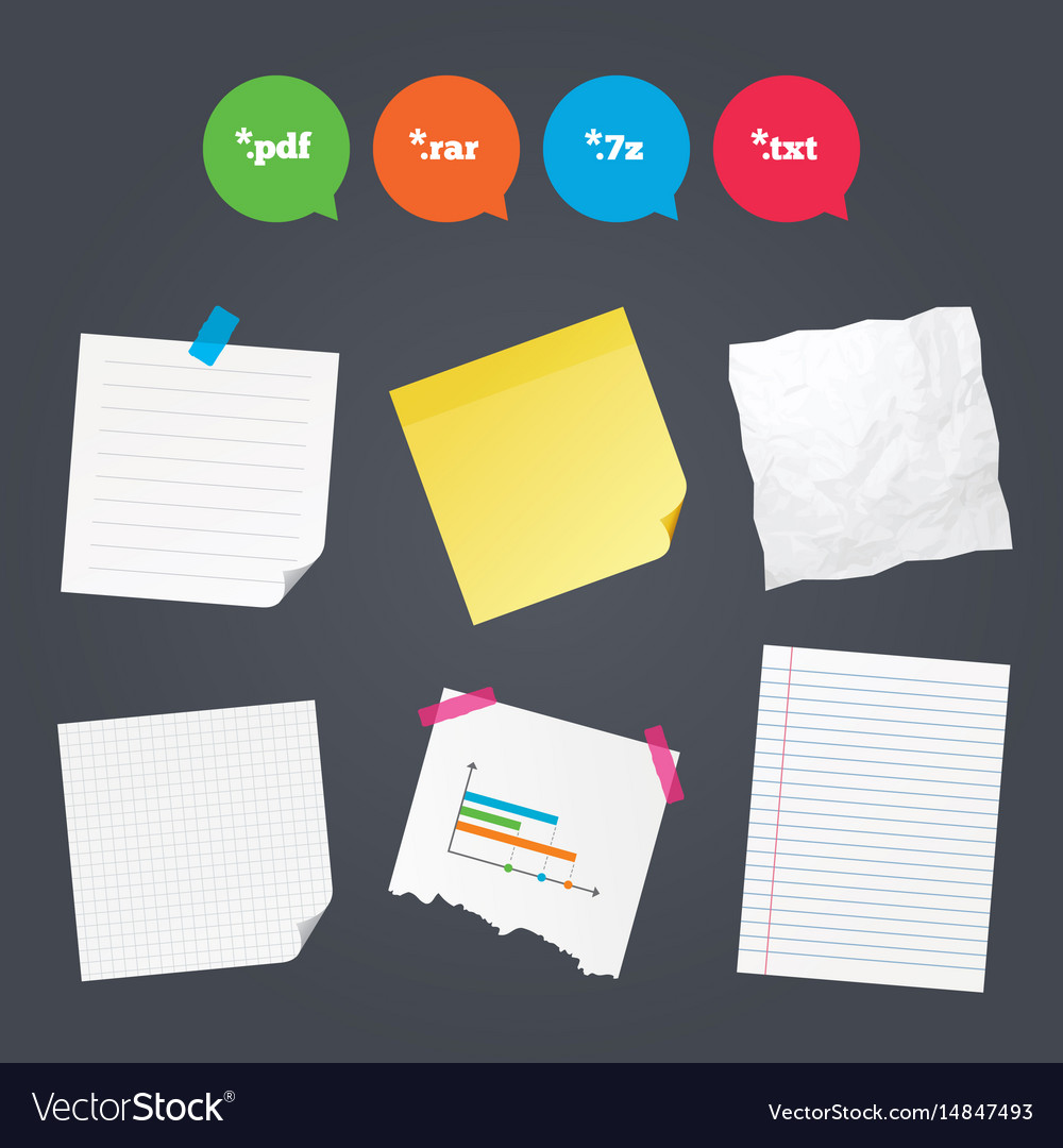 Document signs file extensions symbols