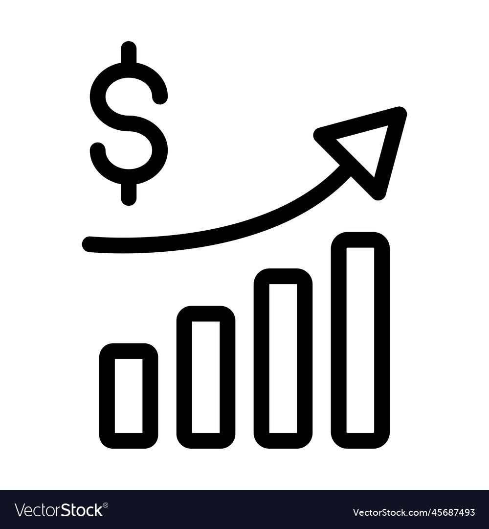 Economics thick line icon Royalty Free Vector Image