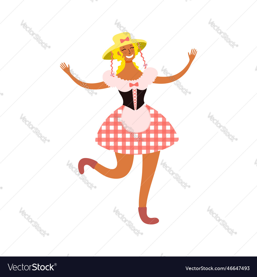 Festa junina girl woman dancer in costume Vector Image