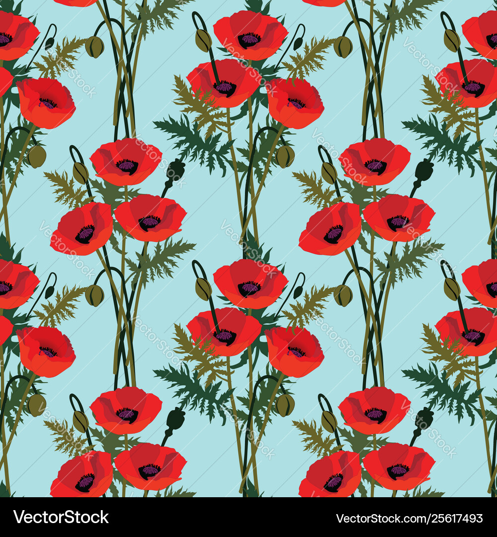 Floral seamless pattern flower background Vector Image