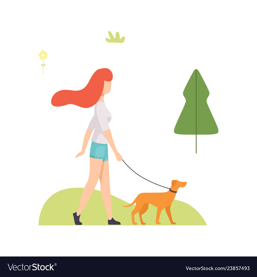Mädchen und Hund im Park