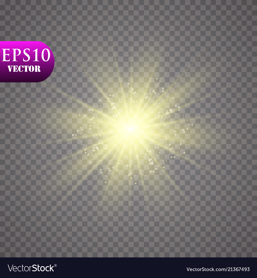 Glow light effect starburst with sparkles