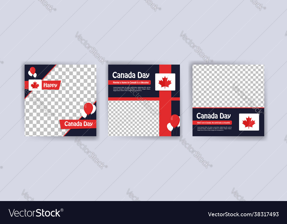 Happy canada day greeting card poster social