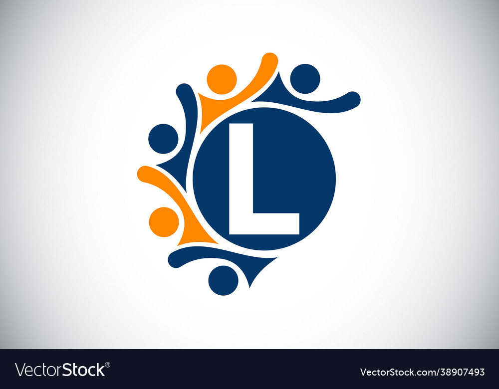 Initial l monogram alphabet with connecting Vector Image Initial l monogram alphabet with connecting