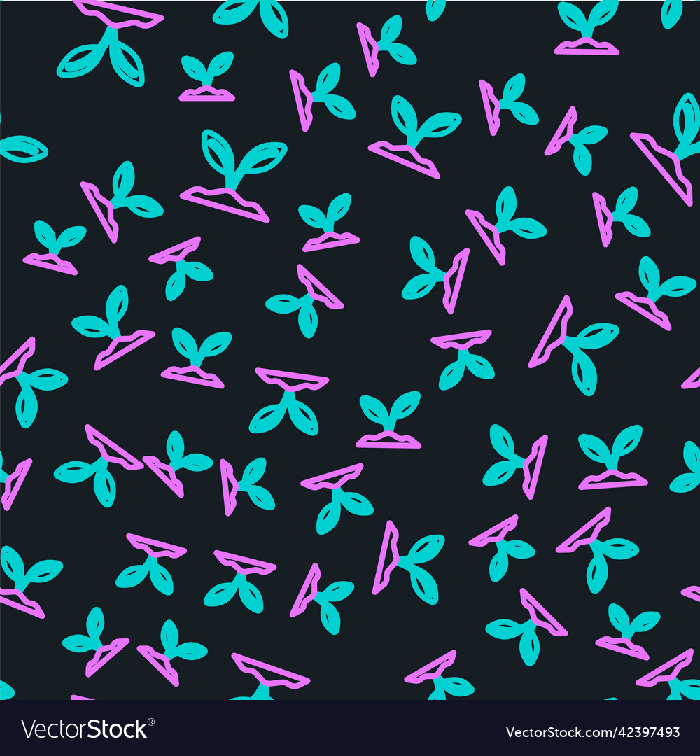 Line sprout icon isolated seamless pattern Vector Image Line sprout icon isolated seamless pattern